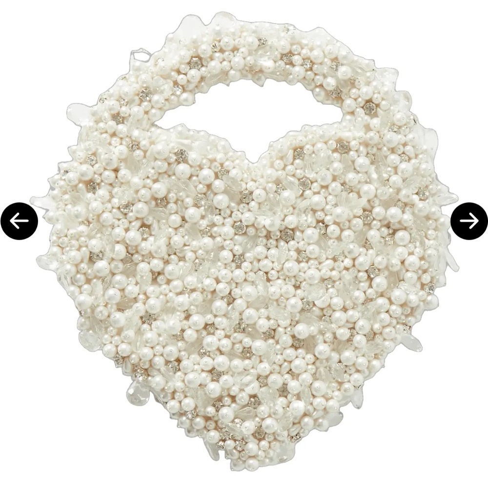Clio Peppiatt Beaded Heart Purse - Ivory - Picture 6 of 6